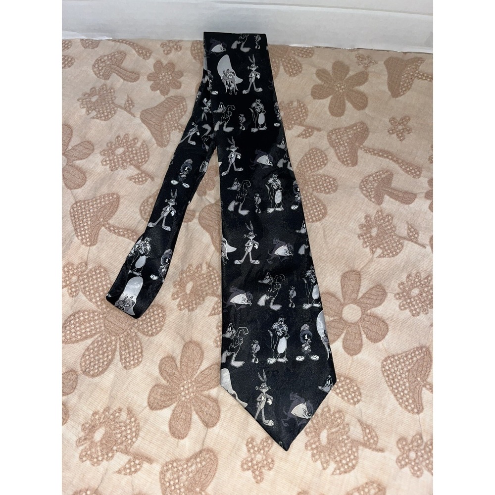 Looney Tunes Vintage Black & White Cartoon Character Neck Tie